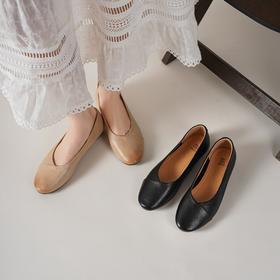 【舒适软底】西村名物2025年春季新款舒适平跟软底新中式风优雅浅口单鞋T25AE16331