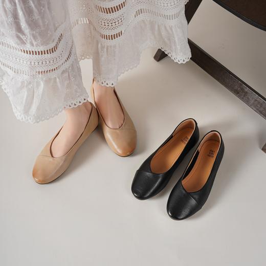 【舒适软底】西村名物2025年春季新款舒适平跟软底新中式风优雅浅口单鞋T25AE16331 商品图0