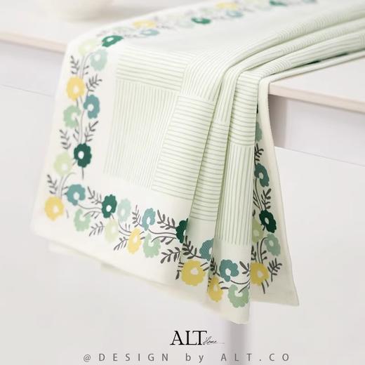 绿色碎花餐桌布高端防水盖布v艺长方形茶几台布轻奢高级感南柯一梦棉麻桌布140*180餐垫单面革35cm 商品图9