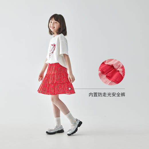 棵初2025夏季新款亲子中大女童红色波点A字半裙纯棉内衬蓬蓬裙 商品图1