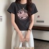 【79元2件】夏季修身圆领棉质T恤短袖 短款印花设计感短袖上衣 商品缩略图0