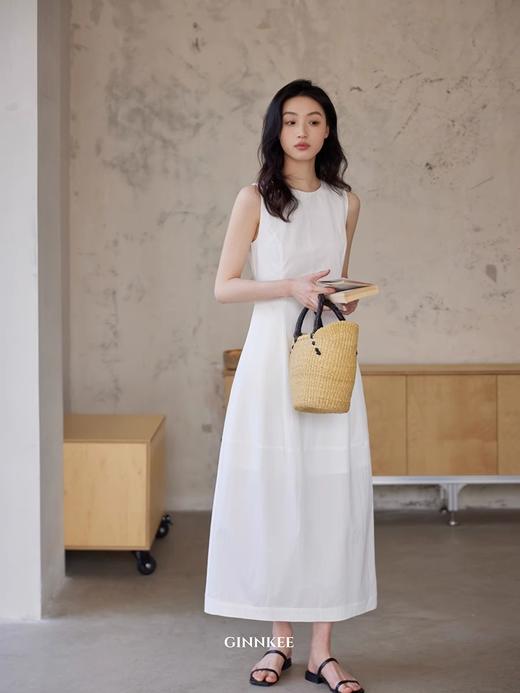 Charming姹弥·简约高级感休闲黑色连衣裙女夏季设计感宽松气质显瘦花苞长裙 商品图3