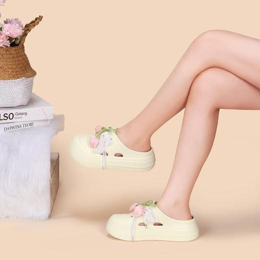 蕾丝鞋带配饰拖鞋XZ25B21011 商品图1