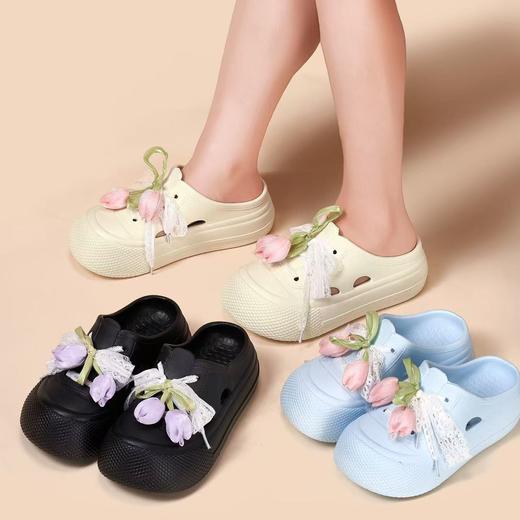 蕾丝鞋带配饰拖鞋XZ25B21011 商品图0