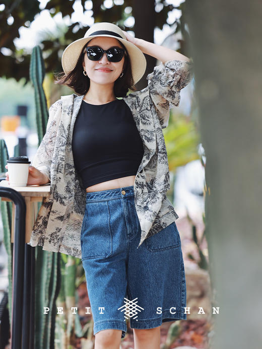 PETIT SCHAN小闪 CLO#264 Tree Meaning 树意 100%绵羊毛连帽抽绳收腰短款廓形防晒外套 商品图4