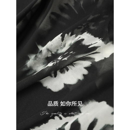 COCOBELLA国风水墨手绘稿遮肉小袖连衣裙清凉夏日长裙FR3090 商品图3