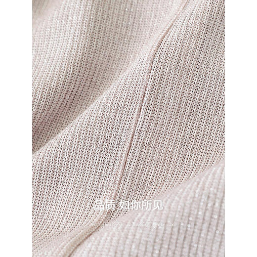 COCOBELLA慵懒风银葱针织连衣裙百合粉无袖背心式长裙FR3197 商品图3