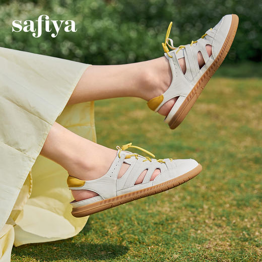 预售|Safiya/索菲娅2025夏季镂空编织溯懒人溪鞋外穿凉鞋SFD2115190 商品图4