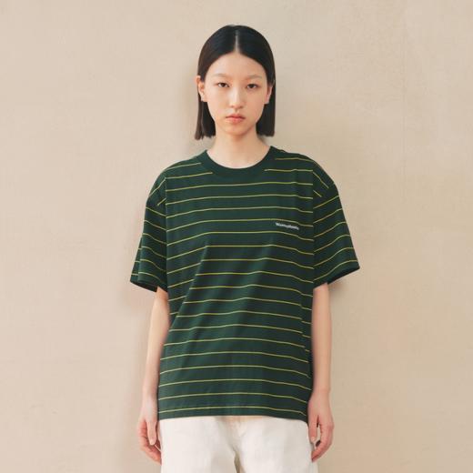 WassupHouse条纹基础刺绣短袖T恤 商品图1
