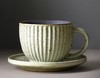 粗陶咖啡杯 芥末绿内黑 商品缩略图0