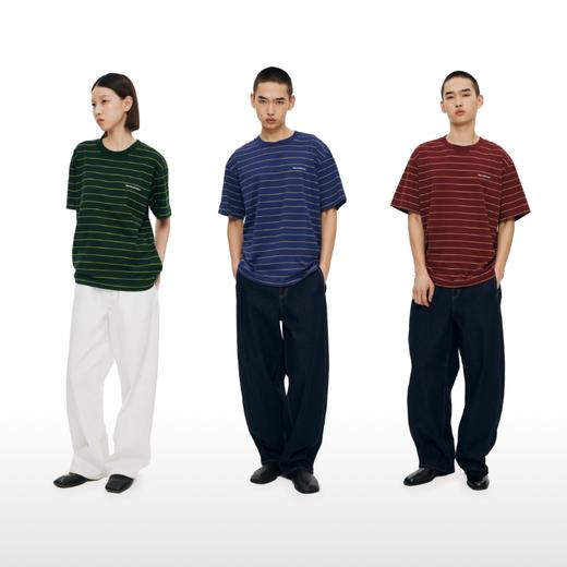 WassupHouse条纹基础刺绣短袖T恤 商品图4