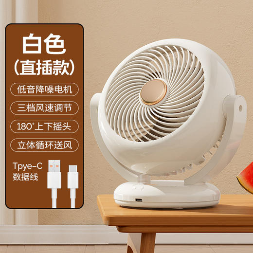 【夏季新品❗️空气循环桌面风扇】轻音无噪，可香薰/可挂壁/可站立，摇头迷你充电款长续航便携式小风扇台式usb 商品图9
