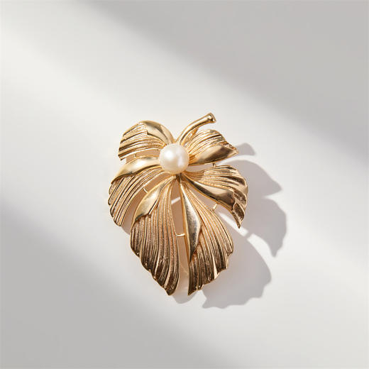 枫叶 小小鸟  丝带结 珍珠胸针 商品图0