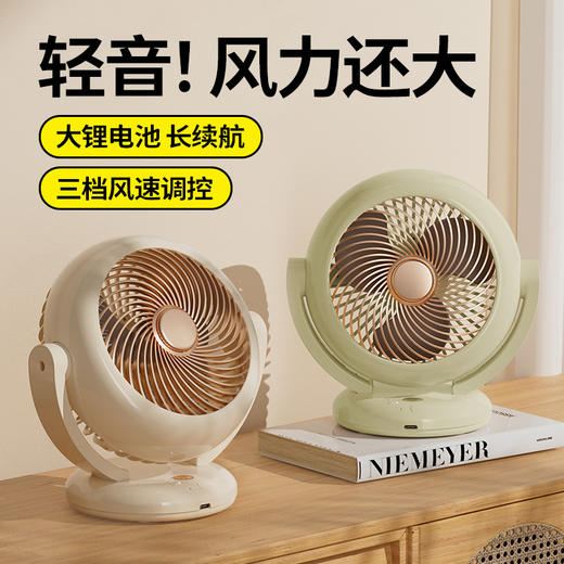 【夏季新品❗️空气循环桌面风扇】轻音无噪，可香薰/可挂壁/可站立，摇头迷你充电款长续航便携式小风扇台式usb 商品图1