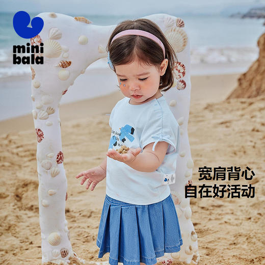 【99元任选3件】【商场同款】迷你巴拉女宝宝背心速干纯棉不闷汗婴儿萌趣打底 商品图1