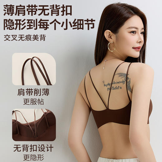 【白T不透 轻柔无感】粉底液无痕美背文胸 7A抗菌 果冻软支撑 塑造完美身型 无痕舒适随心搭配 商品图1