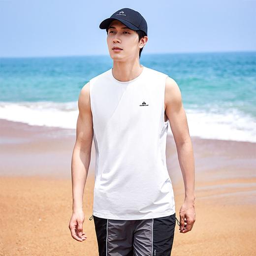 拓路者速干背心男款夏季白色基础款无袖坎肩棉感亲肤跑步运动汗衫 商品图4