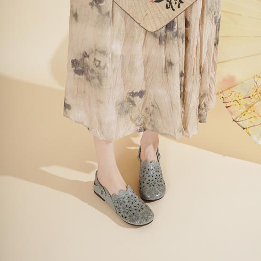 西村名物2025年夏季新款舒适低跟新中式风优雅玛丽珍洞洞鞋X25AH15781 商品图5