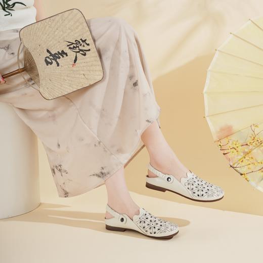 西村名物2025年夏季新款舒适低跟新中式风优雅玛丽珍洞洞鞋X25AH15781 商品图1