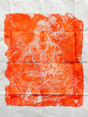 唐代持莲观音造像刻石原拓