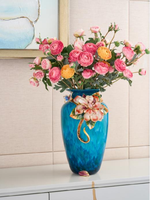 绽放欧式珐琅彩花瓶摆件客厅插干花创意陶瓷工艺品罗比罗丹绽放花瓶【无货退款】 商品图0