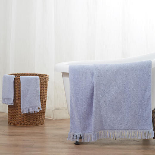 【清凉购特价129任选4个】多样屋森林物语素生活流苏浴巾毛巾 舒适洗脸便携34*78CM 粉色 商品图0