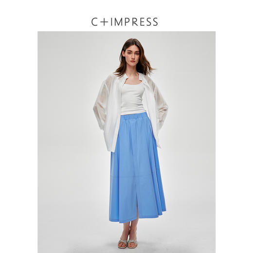 C+IMPRESS/西嘉醋酸真丝透视轻薄白衬衫女夏季新款高级感长袖上衣 商品图3