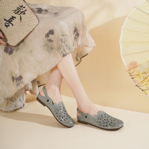 西村名物2025年夏季新款舒适低跟新中式风优雅玛丽珍洞洞鞋X25AH15781 商品图6