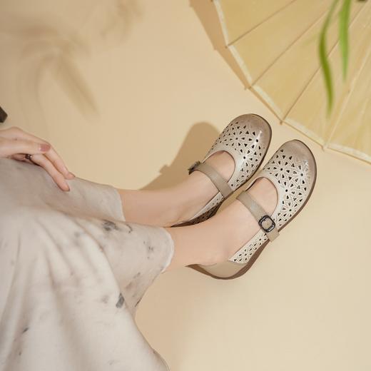 西村名物2025年夏季新款舒适低跟新中式风优雅玛丽珍单鞋洞洞鞋T25AH16251 商品图0