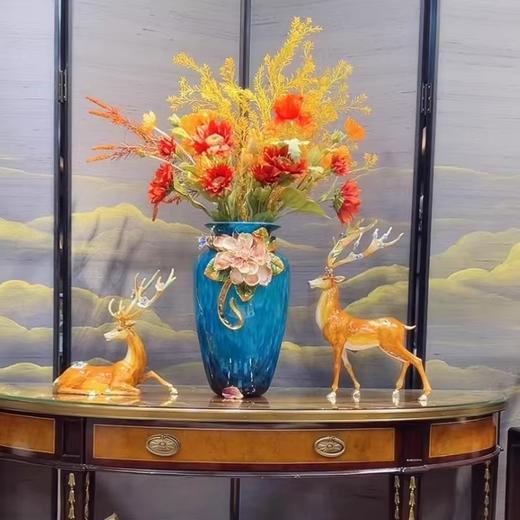 绽放欧式珐琅彩花瓶摆件客厅插干花创意陶瓷工艺品罗比罗丹绽放花瓶【无货退款】 商品图3