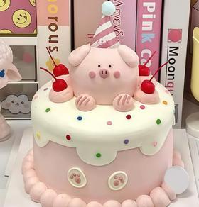 『手绘蛋糕系列』祝福小猪