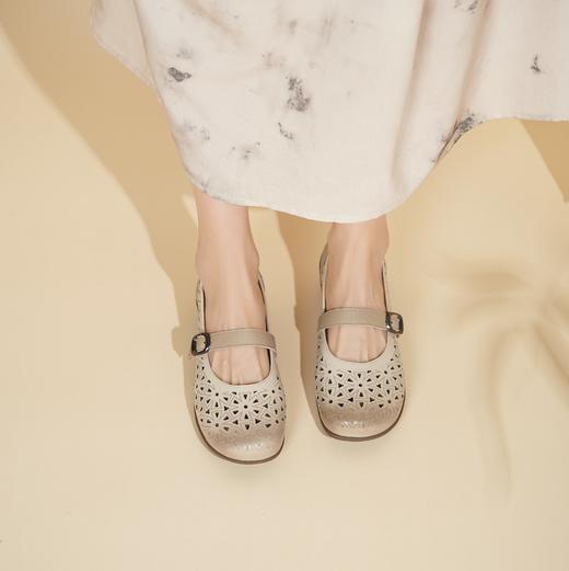 西村名物2025年夏季新款舒适低跟新中式风优雅玛丽珍单鞋洞洞鞋T25AH16251 商品图2