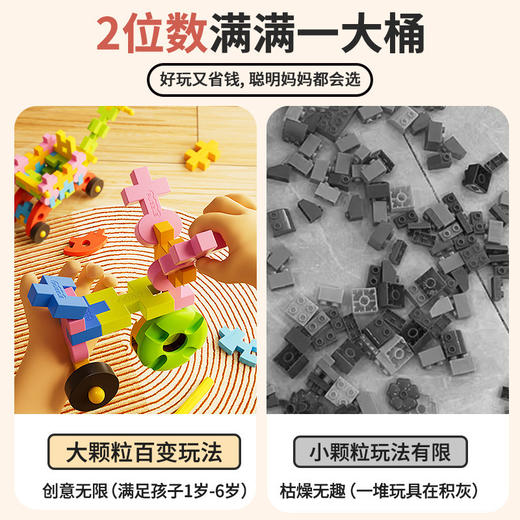 【大颗粒拼插 软插积木 质感超好！】儿童拼插装大颗粒软胶积木玩具 益智男孩女孩思维训练生日 玩具礼物 商品图3