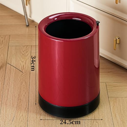 【专柜多样屋】多样屋轻奢垃圾桶收纳桶清洁圆形-红色 商品图7