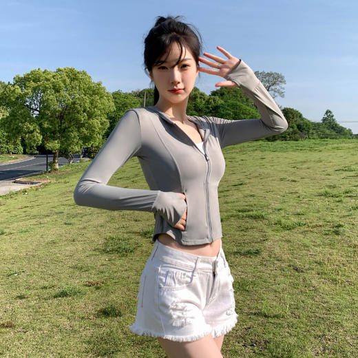 锦纶原纱冰丝凉感修身款防晒衣女夏季防紫外线透气防晒服 商品图2