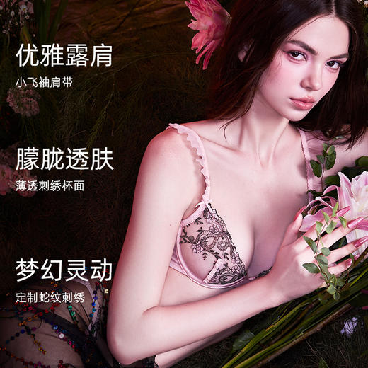 好奇蜜斯法式性感内衣女小胸刺绣文胸罩套装大胸显小薄纯欲防下垂  邦妮 商品图2