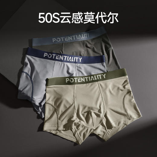 芬腾内裤男士抗菌裆莫代尔平角裤新款青年舒适透气四角裤头短裤衩 商品图0