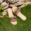 预售|Safiya/索菲娅2025夏季民族风复古圆头休闲时尚外穿平底一字拖SFD2110351 商品缩略图6
