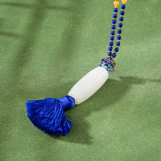 「一口价」新疆国玉盟世玉【瑞韵锦纹】和田玉羊脂玉挂件玉勒子【带证书·顺丰物流】 商品图0