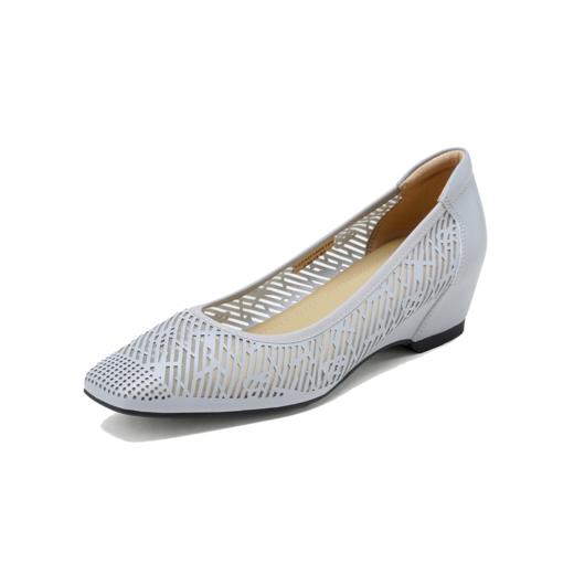 西村名物2025年夏季新款舒适坡跟新中式风优雅洞洞单鞋镂空鞋T25AH15041 商品图9