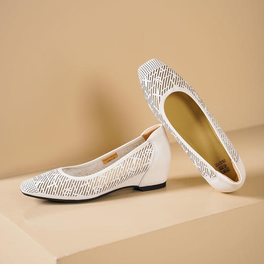 西村名物2025年夏季新款舒适坡跟新中式风优雅洞洞单鞋镂空鞋T25AH15041 商品图8