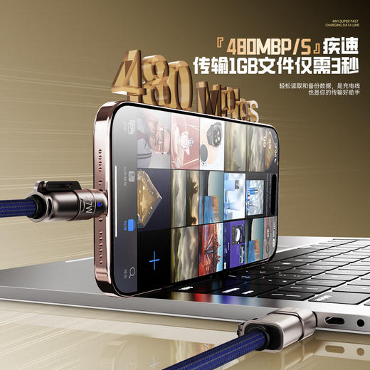 瑞士AURARO全能4合1快充编织数据线 金属接口耐用 真快充不伤机 1.8m/条 商品图4