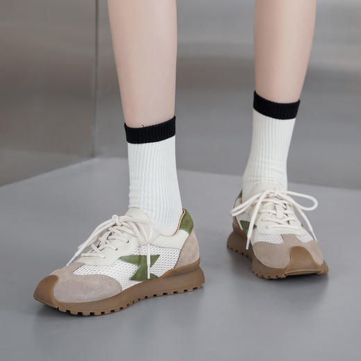 西村名物2025年春季新款舒适厚底轻便系带休闲鞋德训鞋T25AM15691 商品图8