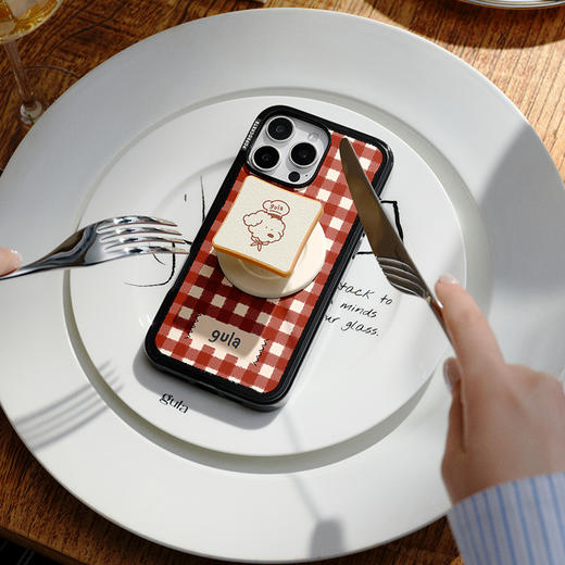 【上菜了! À Table!】一片白吐司 经典款 PopSockets x gula 联名系列 POPGRIP泡泡骚手机粘贴式气囊支架 Popout异形系列 小狗 面包 卡通 商品图1