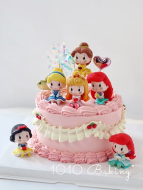 「Q版迪士尼·公主大聚会」100%动物奶油（附图6寸·提前8小时预订）