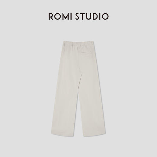 ROMI STUDIO“简约有型”极简春夏轻薄棉质倒褶阔腿裤 RW24LXT1251 商品图2