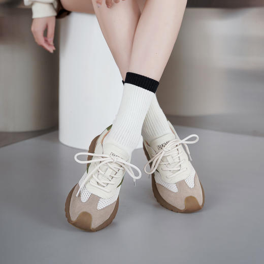 西村名物2025年春季新款舒适厚底轻便系带休闲鞋德训鞋T25AM15691 商品图1