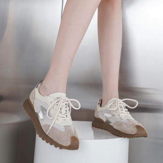 西村名物2025年春季新款舒适厚底轻便系带休闲鞋德训鞋T25AM15691 商品图2