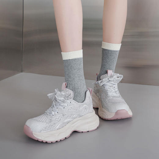 西村名物2025年春季新款舒适透气超轻厚底防滑老爹鞋T25CM38911 商品图5