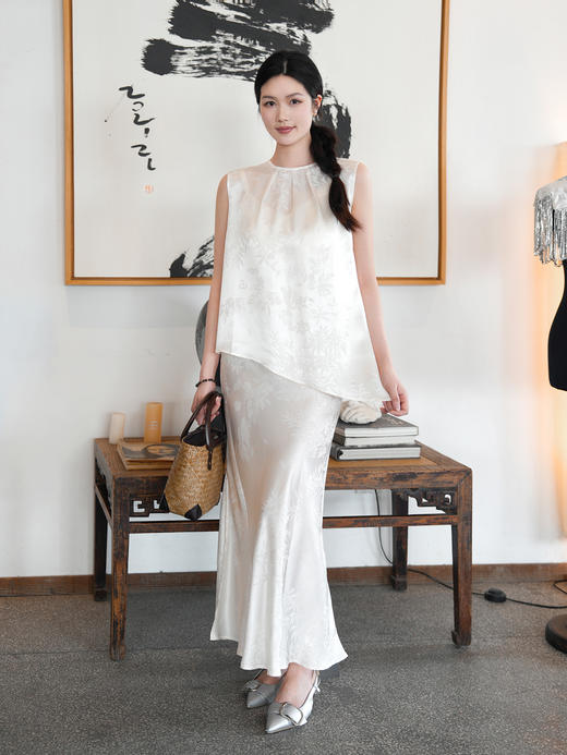 瑕疵|盛唐牡丹| 散花纹真丝提花半裙[特价品](特殊商品不退不换) 商品图0